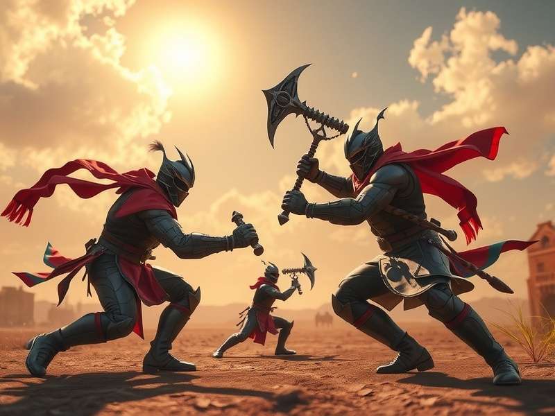 Fierce Mace Clash Epic Battle Scene